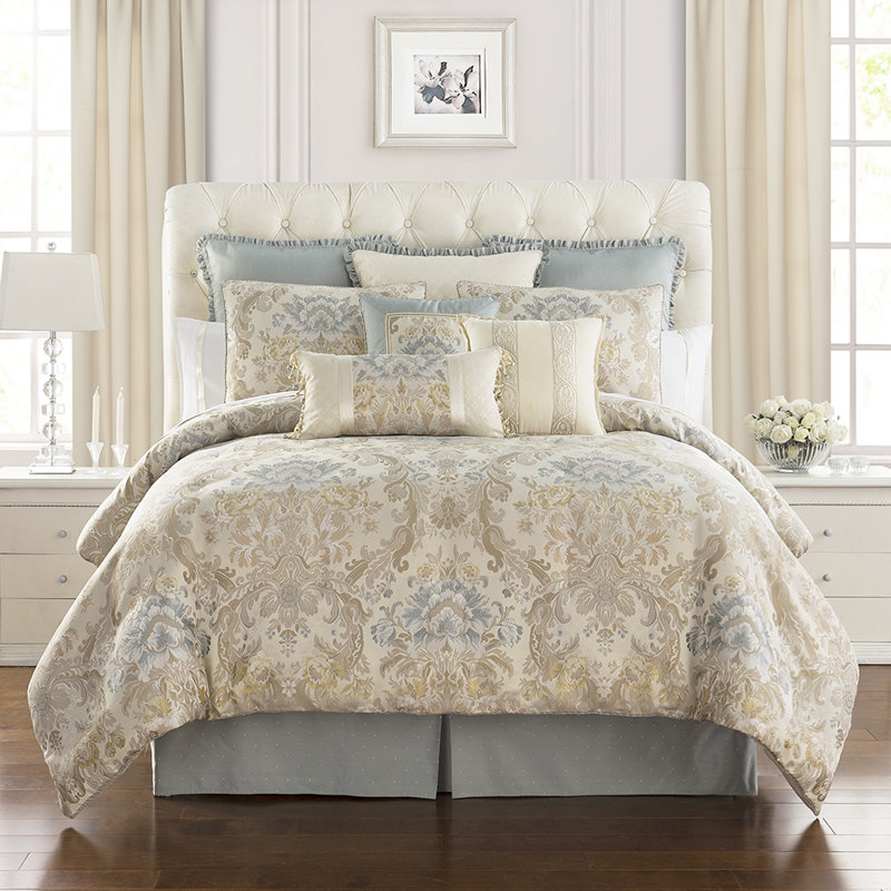 cream and gold bedding
